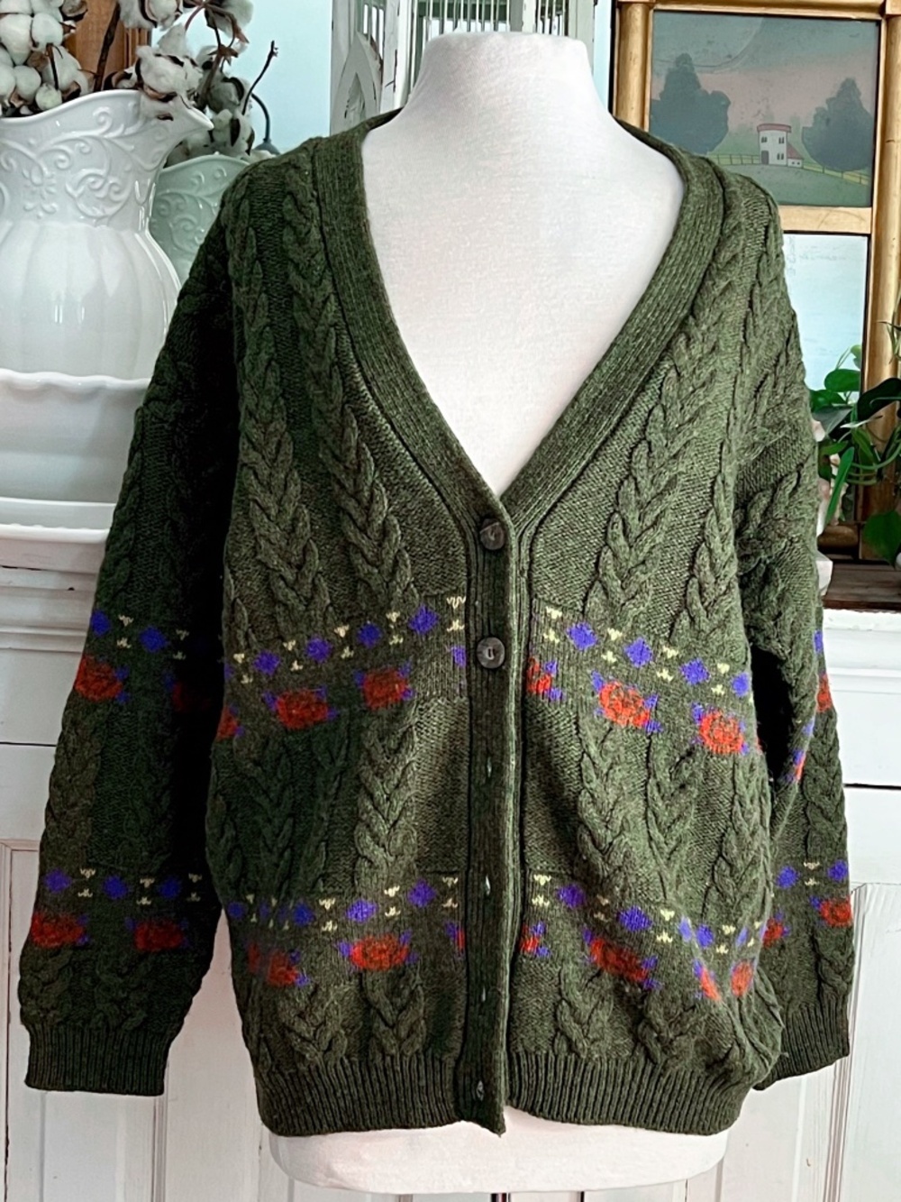 Vintage BENETTON Italian Shetland Wool Cardigan